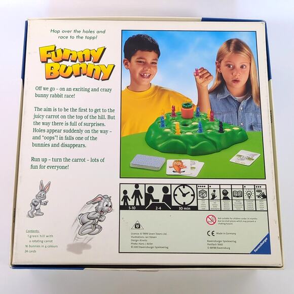 Ravensburger Funny Bunny Board Game 100% Complete Working Rabbit Carrot - Picture 2 of 3